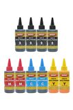 Ekoset Canon G1400 G1410 G1411 uyumlu Renkli ve siyah Mürekkep 100ml 10'lu set