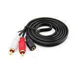 2rca 3.5mm Kablo Dişi Aux Uzatma Kablosu 1.5 Metre