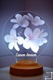 Sevgilambası Canım Annem Plumeria Çiçeği Hediyesi 3d Led Lamba