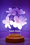 Sevgilambası Canım Annem Plumeria Çiçeği Hediyesi 3d Led Lamba