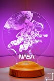 Sevgilambası 3D Nasa Astronot, Kozmonot, Uzay Hediyesi Led Lamba