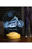 Motosiklet Chopper, Motor Cruiser, Klasik Motosiklet Figürlü Hediye 3d Led Lamba