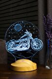 Motosiklet Chopper, Motor Cruiser, Klasik Motosiklet Figürlü Hediye 3d Led Lamba