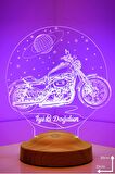 Sevgilambası 3D İyi ki Doğdun Motorsiklet Chopper Led Lamba
