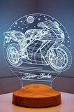 Sevgilambası 3D Süper Baba Motor Racing Led Lamba