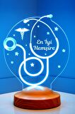 Sevgilambası 3D Hemşire Hediyesi Steteskop 3 Boyutlu Led Lamba