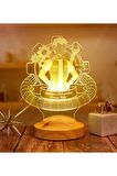 Makine Mühendisine Hediye, Mühendisler Günü Hediyesi 3 Boyutlu 3d Led Lamba