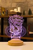 Sevgilambası 3D Harry Potter Hediyesi Hogwarts Slytherin Binası Led Lamba