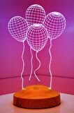 Sevgilambası 3D Uçan Balon Hediyesi 3 Boyutlu Led Lamba