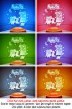 Sevgilambası 3D Çocuk Bebek Hediyesi Peppa Pig 3 boyutlu Led Lamba