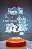 Sevgilambası 3D Peppa Pig Hediyesi Tatlı Rüyalar 3 boyutlu Led Lamba