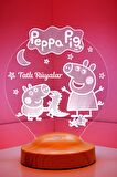 Sevgilambası 3D Peppa Pig Hediyesi Tatlı Rüyalar 3 boyutlu Led Lamba