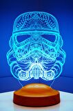 Sevgilambası 3D Star Wars Askeri Stormtrooper 3 Boyutlu Led Lamba