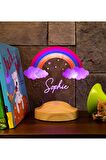 Sevgilambası Gökkuşağı Desenli Rainbow Doğum Günü Hediyesi Renkli Led Gece Lambası
