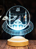 Dini Hediye, Mahyalı Camii Allah ve La İlahe İllallah yazılı 3D Led Lamba