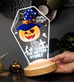 Halloween Cadılar Bayramı Parti Süsü, Halloween Gecesi Temalı LED Lamba, Bal Kabağı, Şapka, Yarasa Tasarımlı Parti Dekorasyonu, Halloween Hediye Fikirleri, İsimli Halloween Süsü 