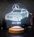 Mercedes Tasarımlı, Mercedes Benz Figürlü Led Masa Lambası, Mercedes Hayranlarına Dekoratif Hediye