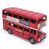 Dekoratif Metal Londra Şehir Otobüsü 32 cm