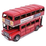 Dekoratif Metal Londra Şehir Otobüsü 32 cm