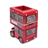 Dekoratif Metal Londra Şehir Otobüsü Kalemlik 20 cm