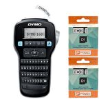 Dymo Lm 160 Etiket Yazıcı ve 2 Adet Foogy D1 Şerit Etiket Plastik 12 mm 7 mt