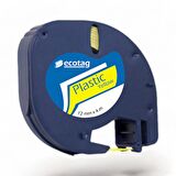 Ecotag Dymo Letratag Şerit Etiket Plastik Sarı 12 mm x 4 mt 