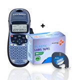Dymo Letratag Etiket Yazcı ve 10 Adet EcotagPlus Şerit Etiket 12 mm x 4 mt Plastik Seffaf