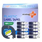 Dymo Letratag Etiket Yazcı ve 10 Adet EcotagPlus Şerit Etiket 12 mm x 4 mt Plastik Sarı