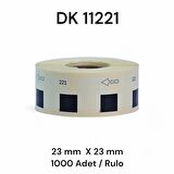 EcotagPlus Brother DK 11221 Etiket 23 mm x 23 mm - 6 X 1000 Adet + Tutucu