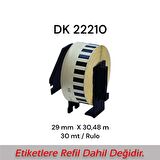 EcotagPlus Brother DK 22210  Etiket 29 mm x 30,48 m -Sürekli - 6 Adet + Tutucu