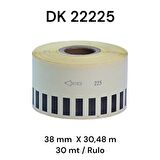 EcotagPlus Brother DK 22225  Etiket 38 mm x 30,48 m -Sürekli - 6 Adet + Tutucu