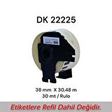 EcotagPlus Brother DK 22225  Etiket 38 mm x 30,48 m -Sürekli - 6 Adet + Tutucu