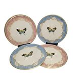 Glore Butterfly Effect Altın Yaldızlı Cam Pasta Tabağı