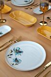 Glore Asya Blue Flower Altın Yaldızlı 31 Parça 6 Kişilik Seramik Yemek Takımı