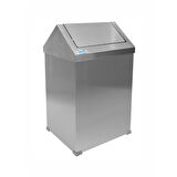 Okinox Metal Çatı Kapaklı Çöp Kovası 54 lt Paslanmaz 900234