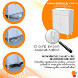 Modilayn EMİR 54 x 80 x 32,5 cm Çok Amaçlı 2 Kapaklı Tek Çekmeceli 2 Bölmeli Dolap