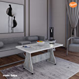 Eliusta Tekerlekli Mdf Masa %100 Mdf Mutfak Masası Orta Sehpa Yemek Masası
