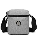 Kırçıllı Gri Kumaş Kadın Postacı Çantası Smart Bags 3089
