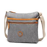 Kırçıllı Gri Kumaş Kadın Postacı Çantası Smart Bags 3096