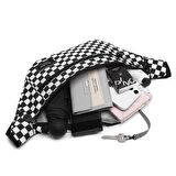 SMART BAGS SMBYB3087-5146 SİYAH/BEYAZ KADIN BEL ÇANTASI