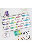 Mor Temalı 6 Renkli Washi Bant • Sticky Note (GGK-PAX004)