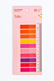 Tutku 10 Renkli Cetvelli Şeffaf Pet Index • Index Sticker • Post-it • Sticky Note (GGK-P021)