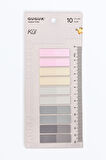 Kül 10 Renkli Cetvelli Şeffaf Pet Index • Index Sticker • Post-it • Sticky Note (GGK-P025)