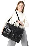 Th 2THCW2021166 Siyah Fermuarlı Erkek Duffle Bag