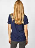 Faik Sönmez Bisiklet Yaka Basic Mavi Kadın T-Shirt