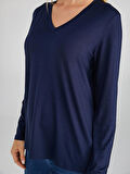 V Yaka Uzun Kol T-Shirt 00012