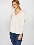 V Yaka Uzun Kol T-Shirt 00012