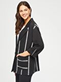 Çizgili Desenli Örme Ceket 67196