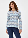 Zigzag Desen Örme Ceket 68232