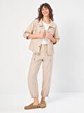Cep Ve Kordon Detaylı Casual Form Tenselli Ceket 68255